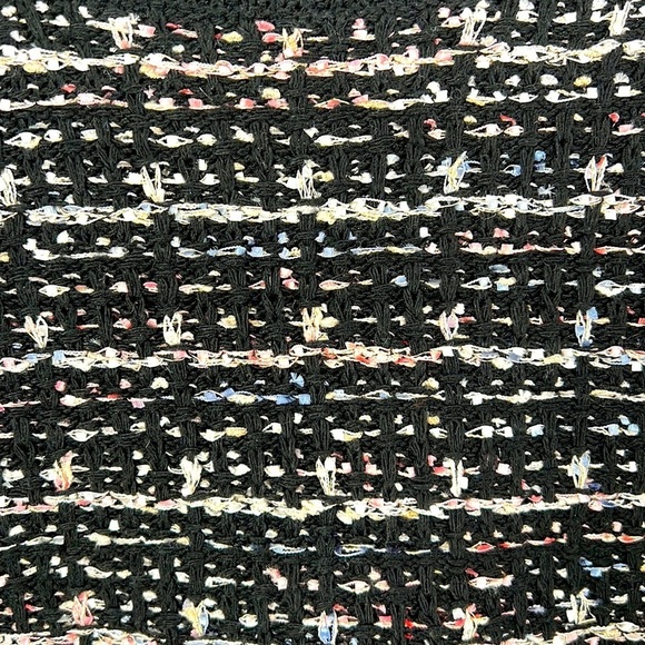 fab'rik Fate Black Multi Color Tweed Fringe Top Size Small - Picture 8 of 11